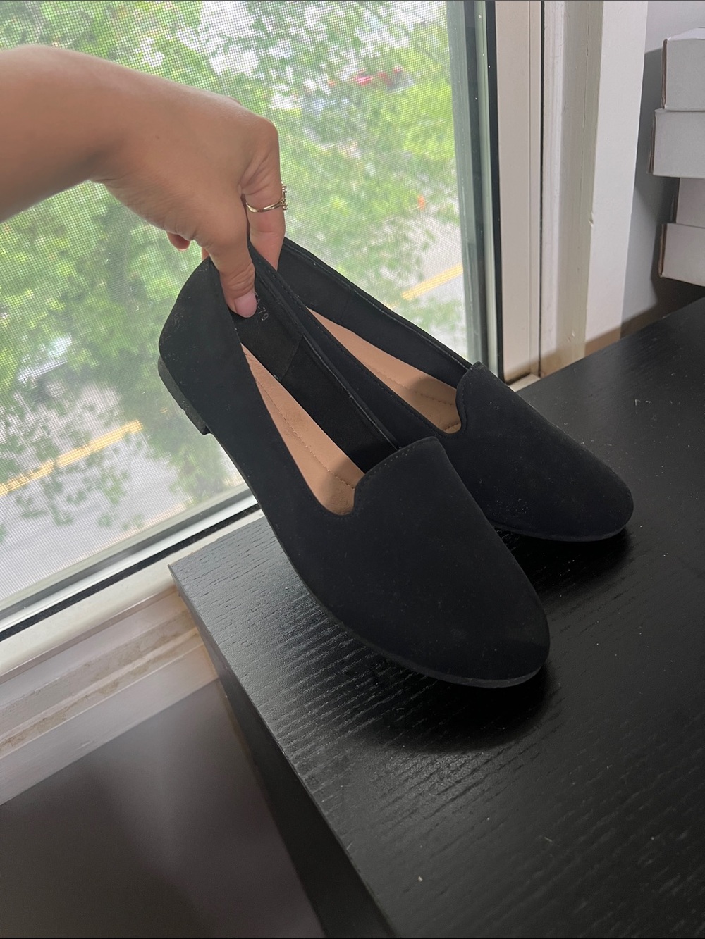 TOP Moda Black Slip-On Loafers for Women